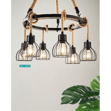 Подвесная люстра 6*E27 43194 черный/коричневый RAMPSIDE Eglo