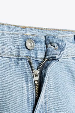 ZARA ДЖИНСЫ TRF СО СРЕДНЕЙ ПОСАДКОЙ, ГОЛУБОЙ