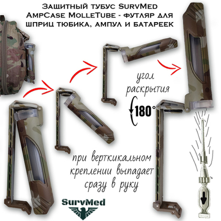 Защитный тубус SurvMed AmpCase MolleTube коричневый