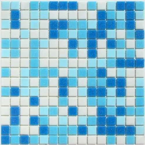 Aqua 200 на бумаге Мозаика стеклянная голубой белый квадрат