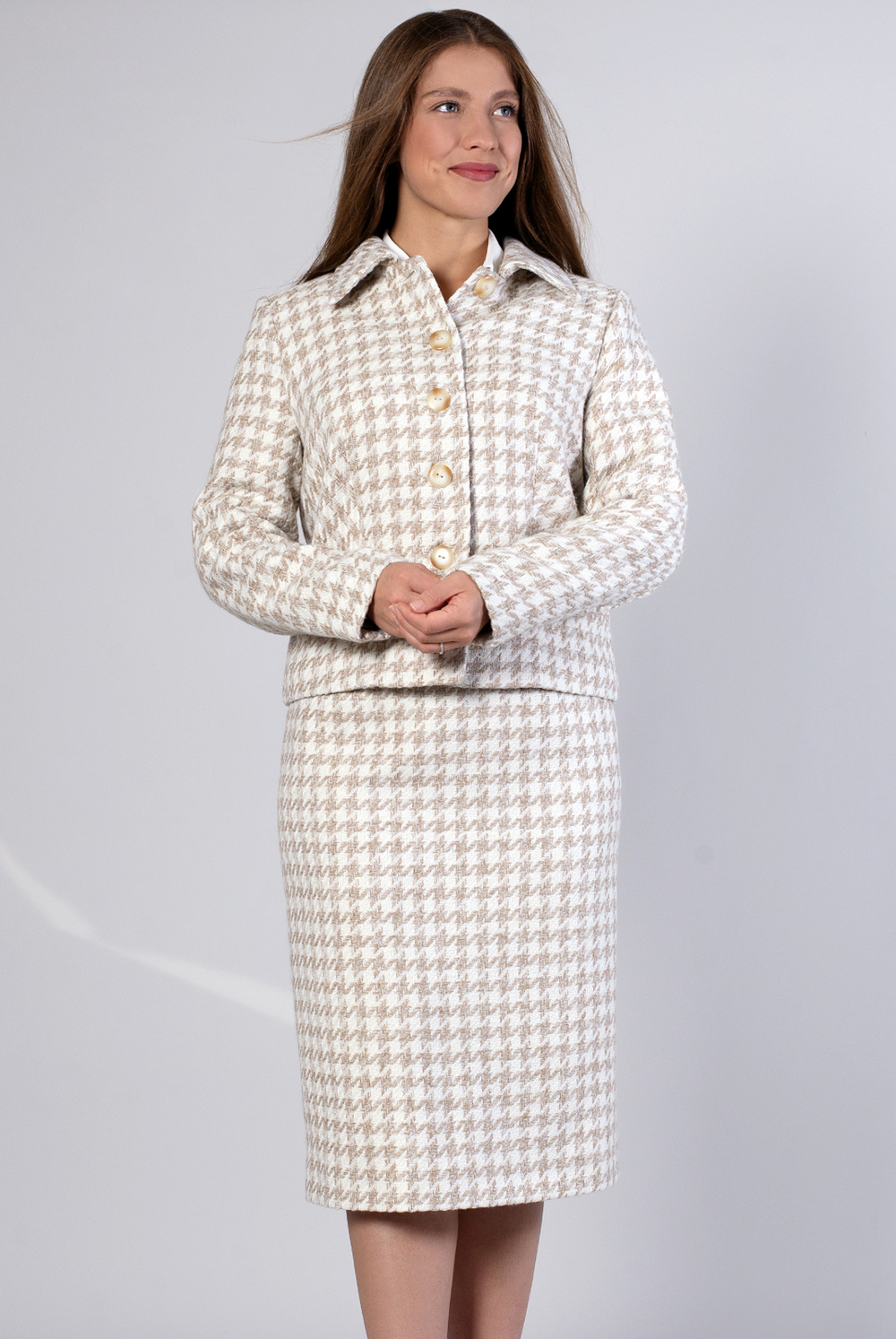 Жакет женский 3888ВПА, бело бежевый #323Ббе043888ВПА