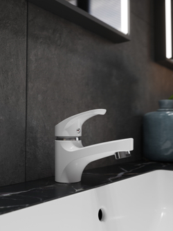 Смеситель для раковины DIWO Коломна DW-KL02WH белый