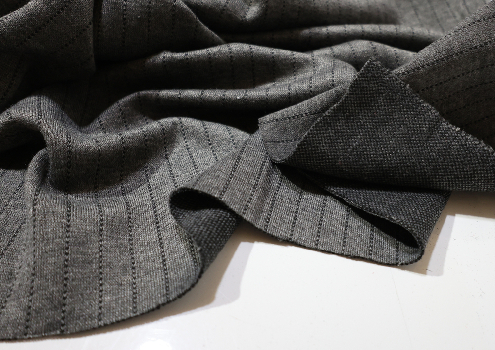 ПОЛОСКА СЕРАЯ - Костюмный трикотаж (КРВ613 Елена) УЦЕНКА!