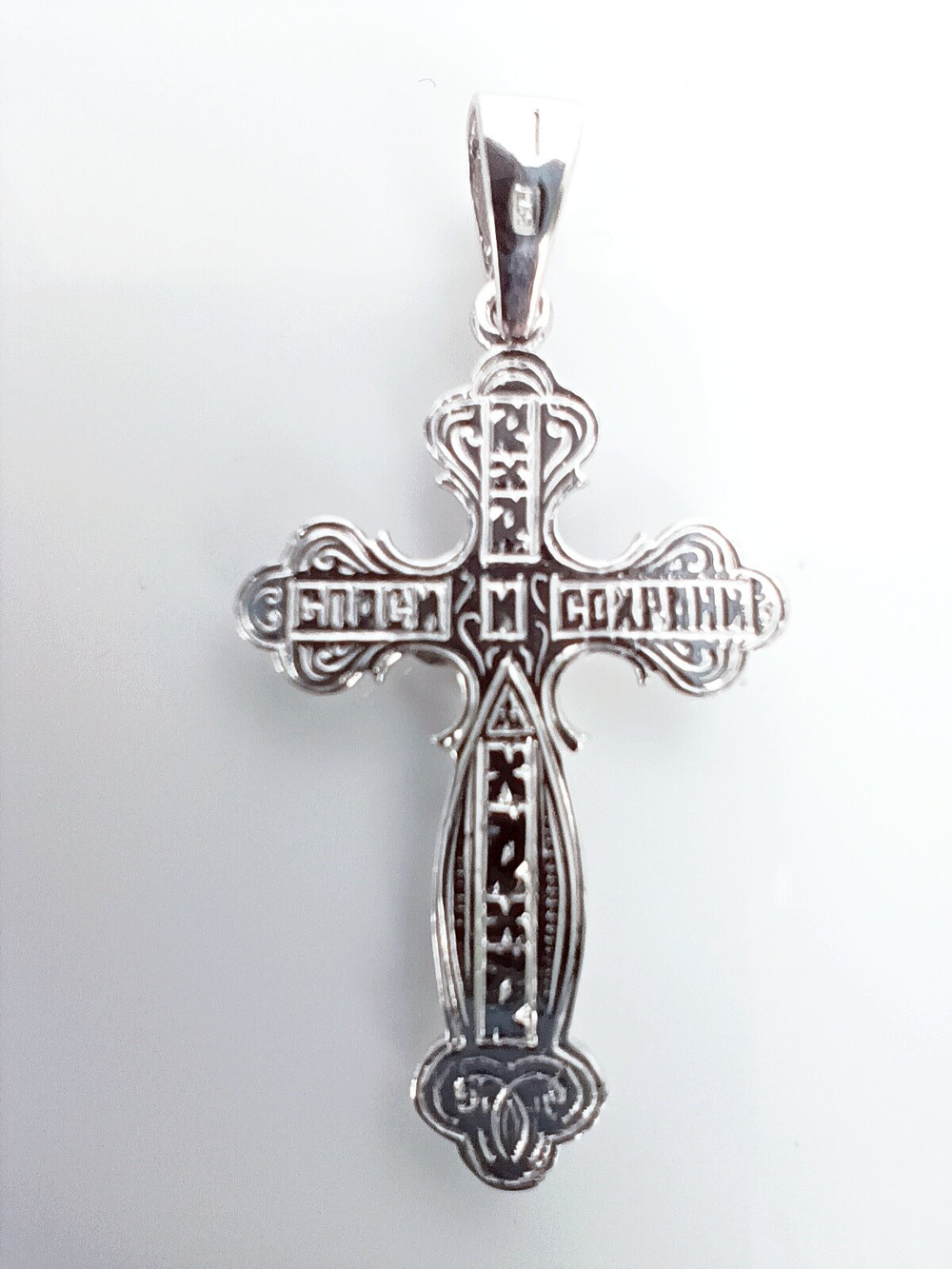 Крест Эстерелла, серебро, 925 проба, родированный, славянский оберег/Ф