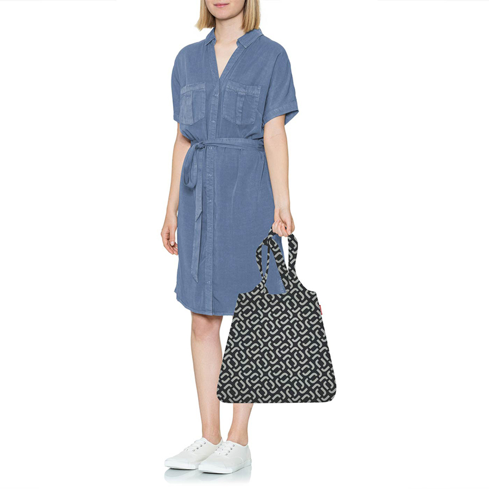 Сумка складная mini maxi shopper signature black