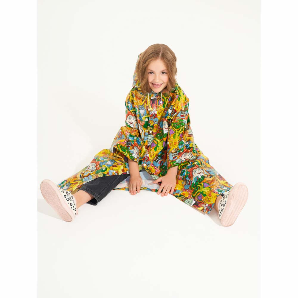 Плащ-дождевик детский на кнопках 80мкр 95*60см BY