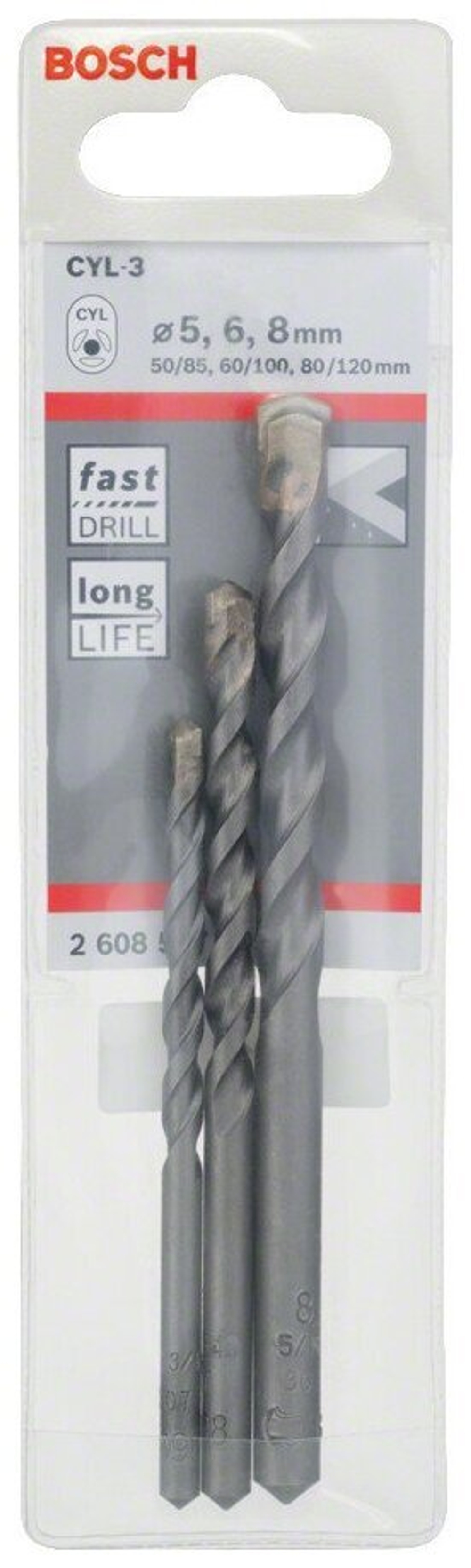 БУР ПО БЕТОНУ CYL-3    5/6/8ММ    50/60/80-85/100/120ММ