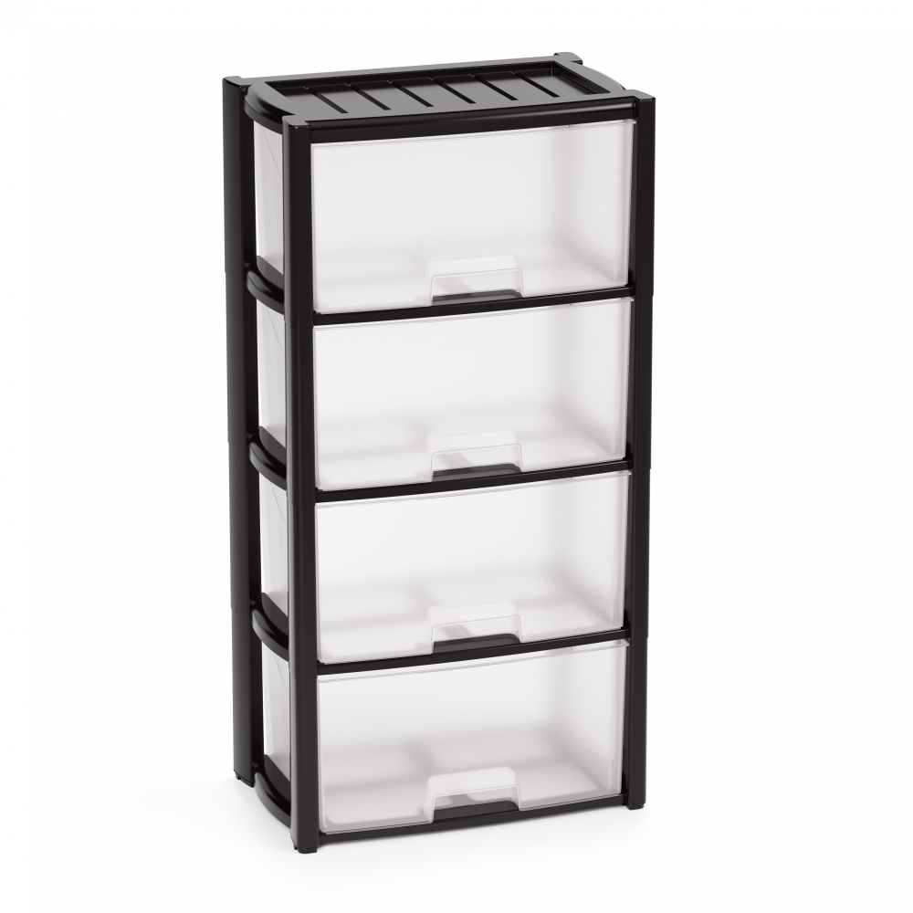 КОМОД КОЛОРИТ 4-Х СЕКЦИОН. ЧЕРНЫЙ АРТ.М7925