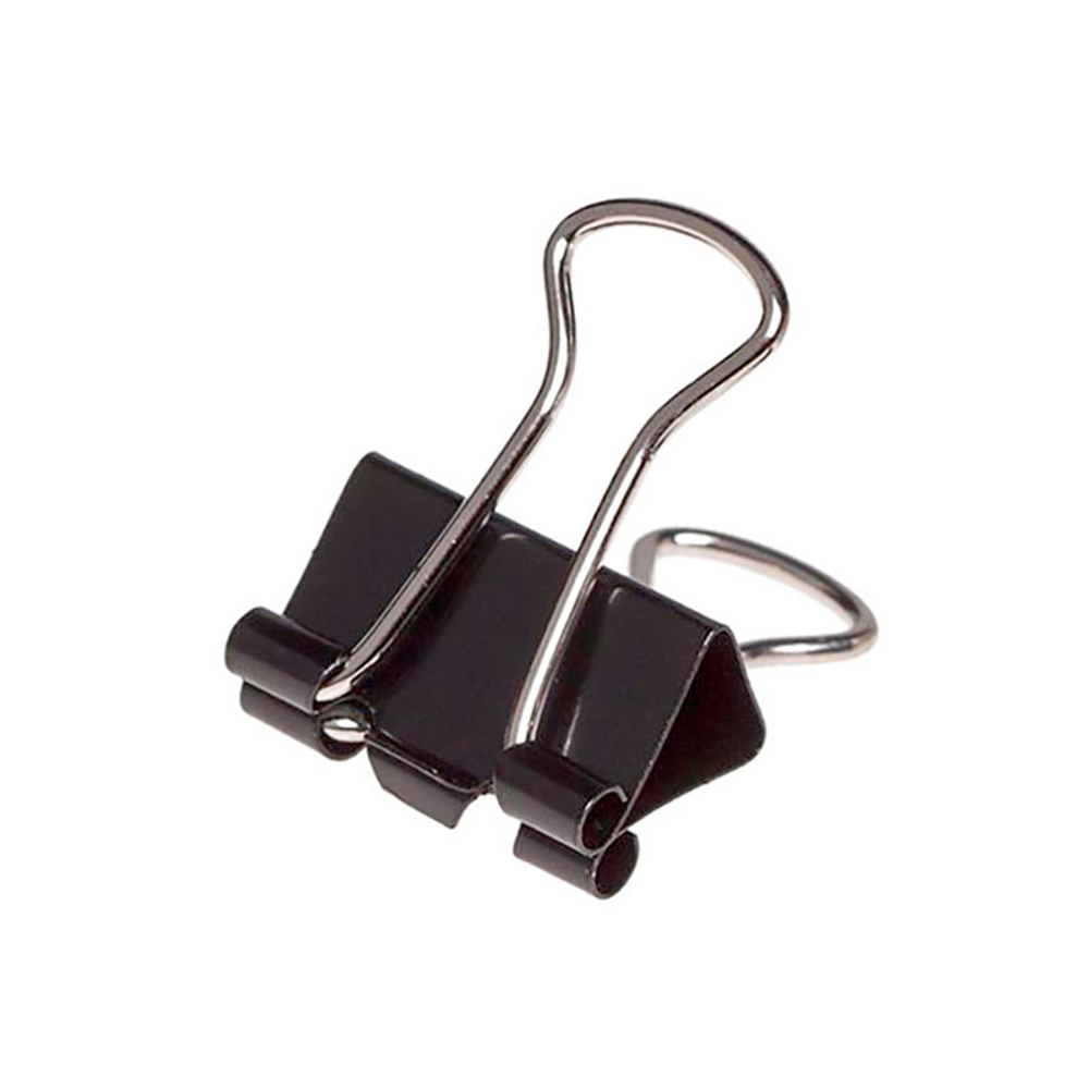 Зажимы для бумаг BASY, 15 мм, черные, (12 шт)