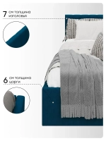 Односпальная угловая кровать 90х200 "Юлия" Синий