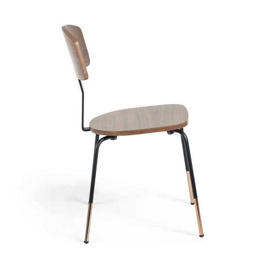 Стул Okay из черного металла и дерева ореха La Forma Испания
