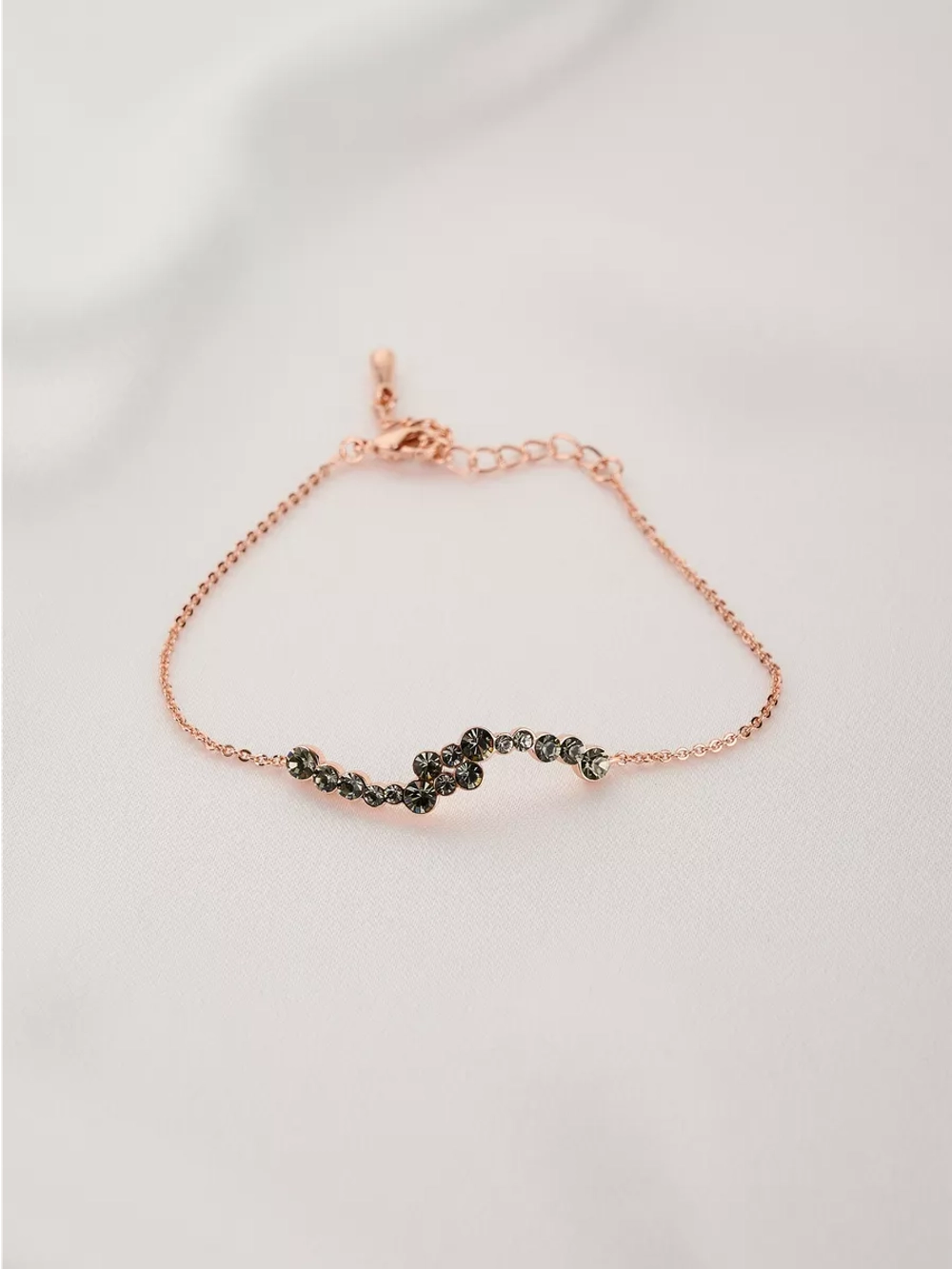 Браслет Млечный путь с серыми кристаллами Swarovski