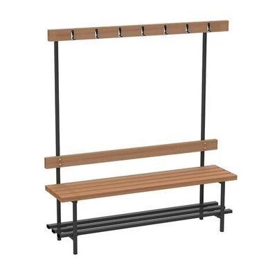 Скамья для раздевалок с вешалкой - односторонняя - 2м