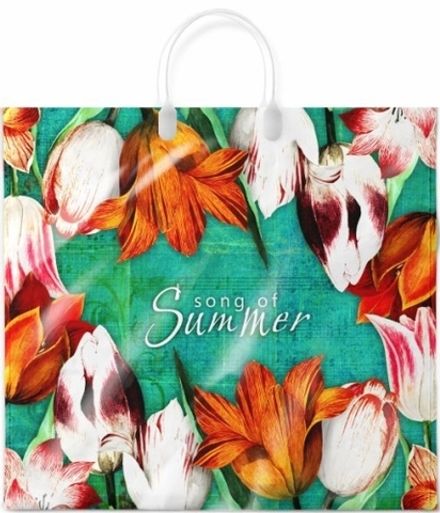 Пакеты с пластиковыми ручками "Песня лета" 38х35+10см 90мкм (10/100шт)