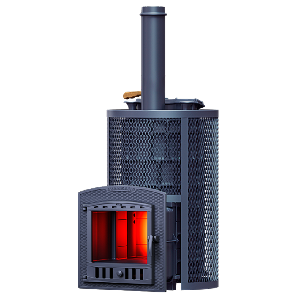 Печь для бани Авангард ЗК 40 (П2) Ураган в круглой сетке
