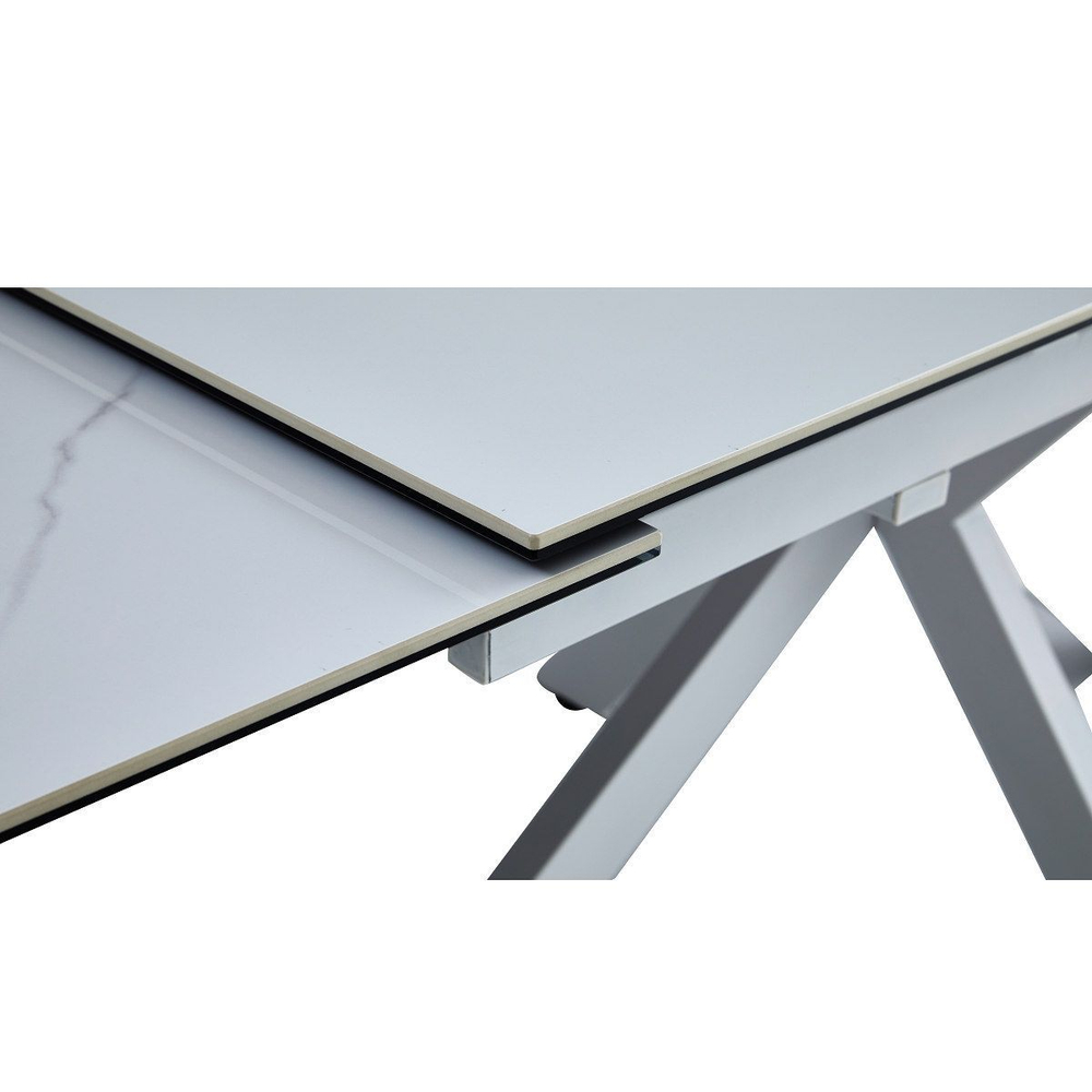 Стол керамический LA ALTA VENECJA Lisa white 160-240*90, каркас белый