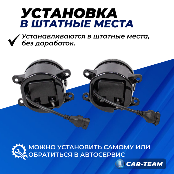 Противотуманные фары (ПТФ) Лада Веста NG светодиодные с линзой "RuZoom" RU45401