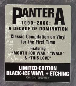 Pantera. 1990-2000. Decade Of Domination. Limited Black Ice Transparent (2 LP)