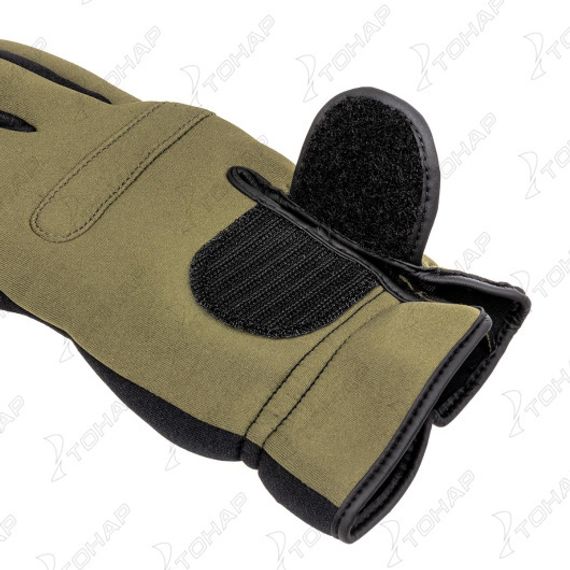 Перчатки Helios рыбацкие неопрен. Хаки р. L