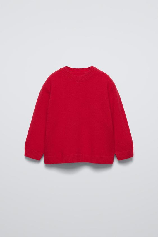 ZARA СВИТЕР ИЗ 100% КАШЕМИРА, КРАСНЫЙ