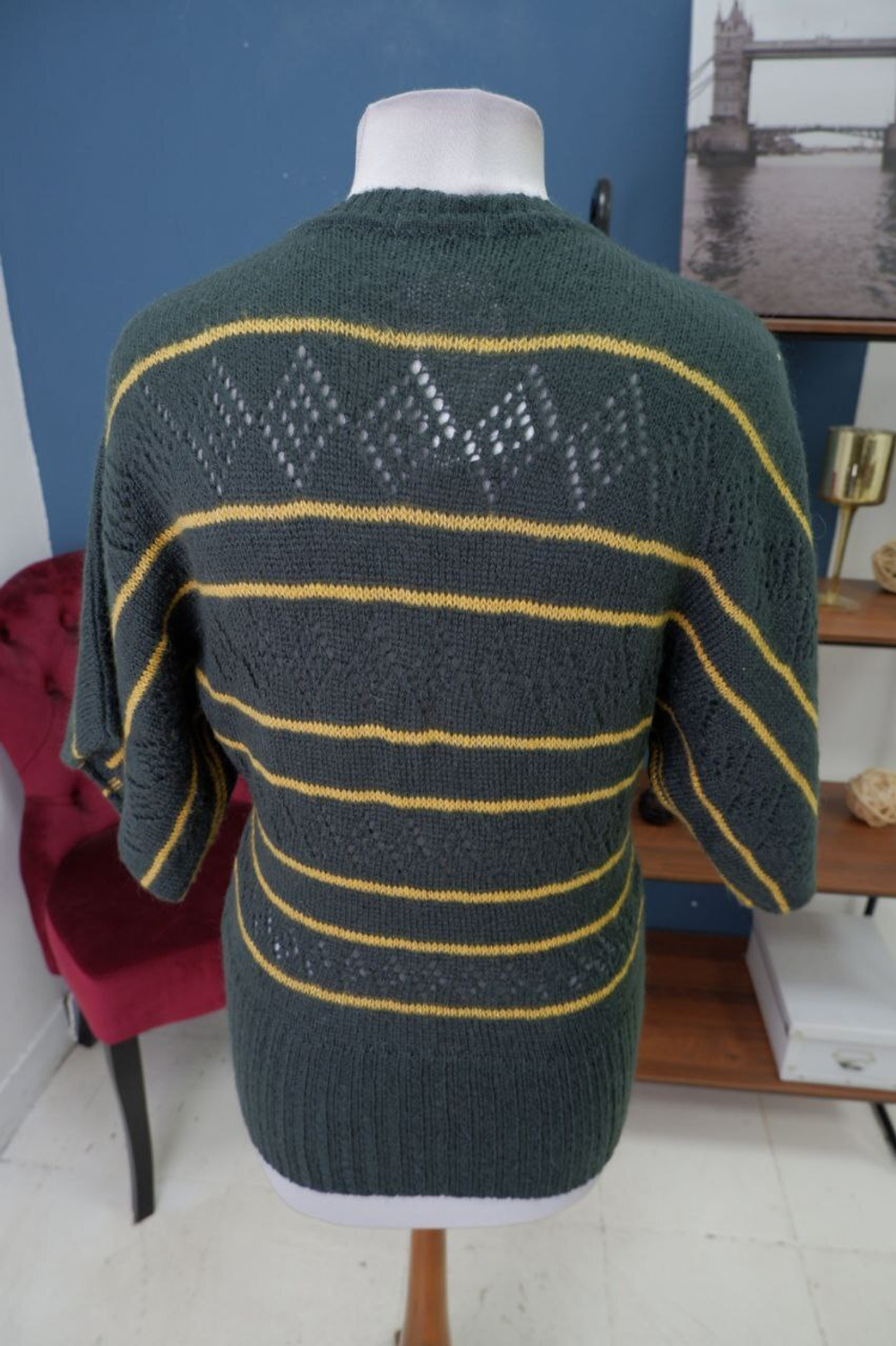 Кардиган Adilisik в желто-зеленую полоску 44-46 размер