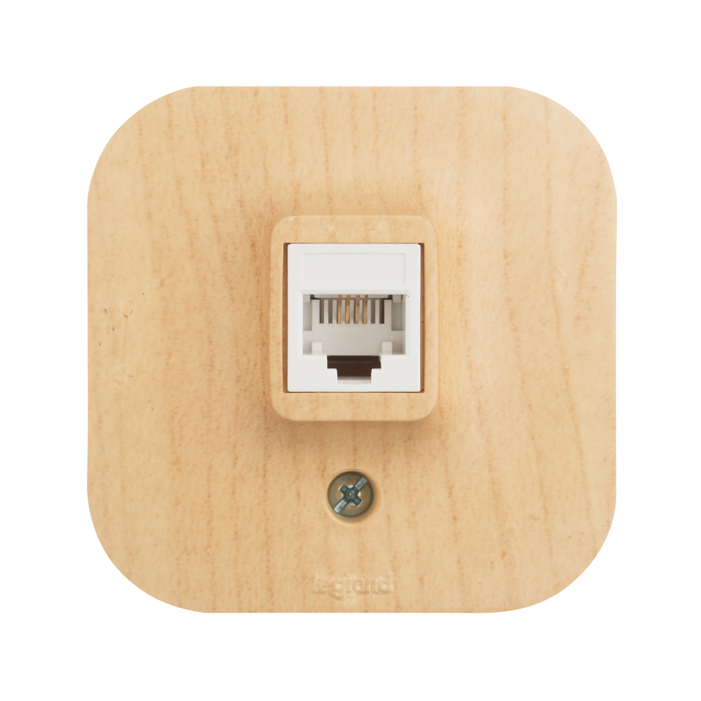 Розетка телефонная RJ11 IP20 дерево Quteo Legrand