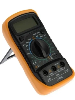 Цифровой мультиметр с звуковой прозвонкой цепи, тестер электрический напряжения постоянного и переменного тока до 600 В, ударопрочный вольтметр для авто