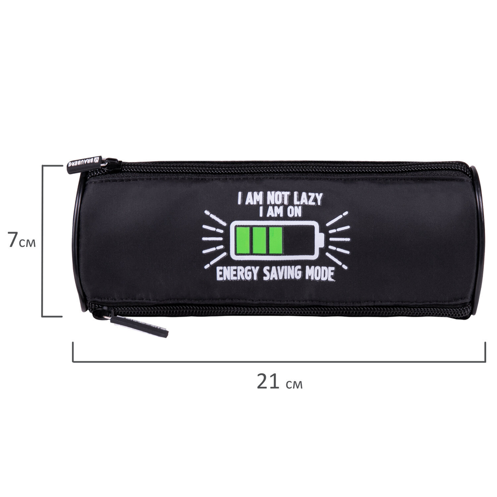 Пенал BRAUBERG 3 отделения нейлон 21х7х7 см "Battery" (2 штуки в упаковке)