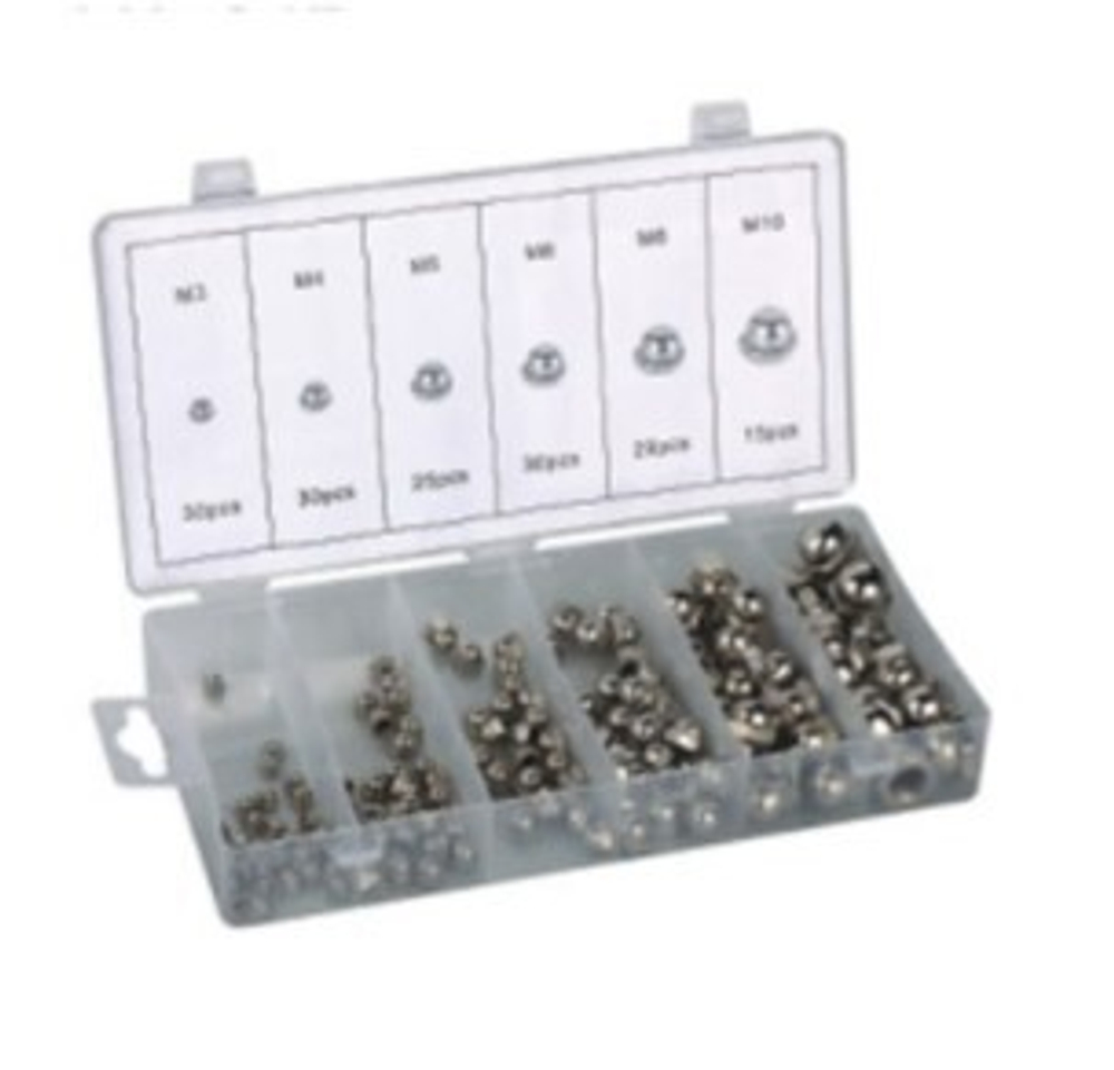 Гайки колпачковые, 150пр. (М3, М4, М5, М6, М8, М10) Forsage F-842