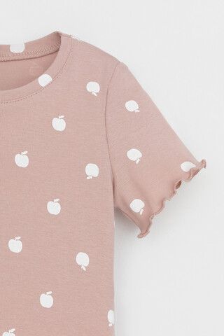 пижама  для девочки  К 1632-1/кофейный,маленькие яблочки