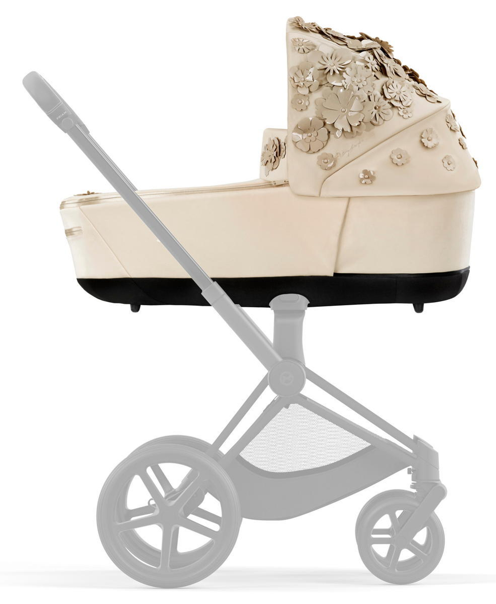 Коляска для новорожденных Cybex Priam IV Chrome Brown Simply Flowers Beige (Nude Beige)