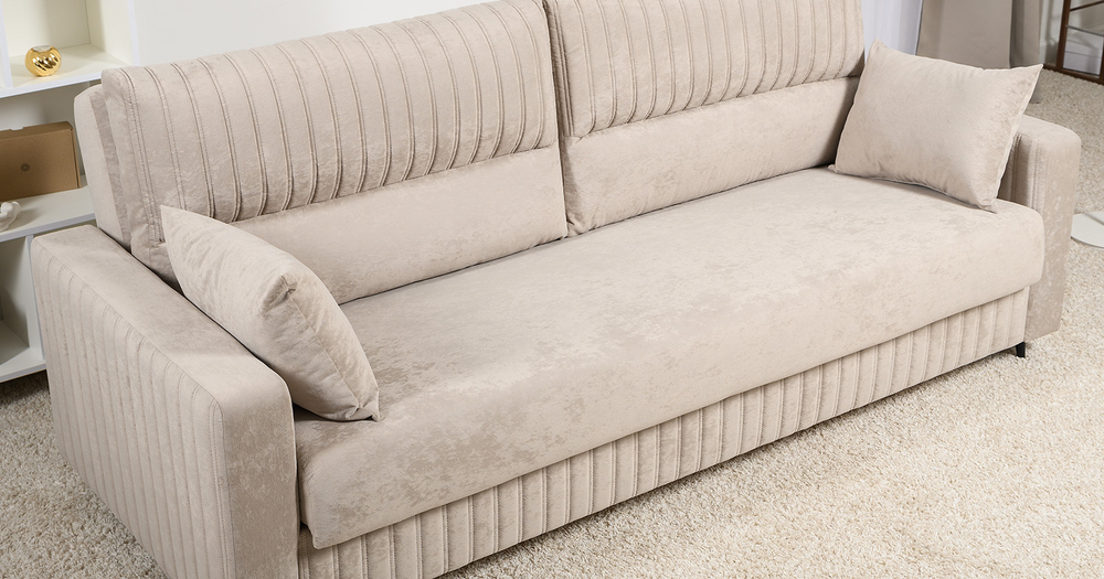 Изабель диван-кровать (велюр бежевый)