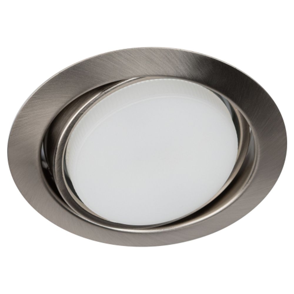 Светильник встраиваемый ЭРА KL35 А SCH под лампу GX53 поворотный сатин хром | Встраиваемые светильники Для ламп GX53