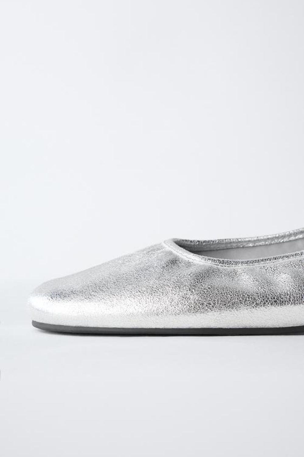 ZARA БАЛЕТКИ, СЕРЕБРИСТЫЙ
