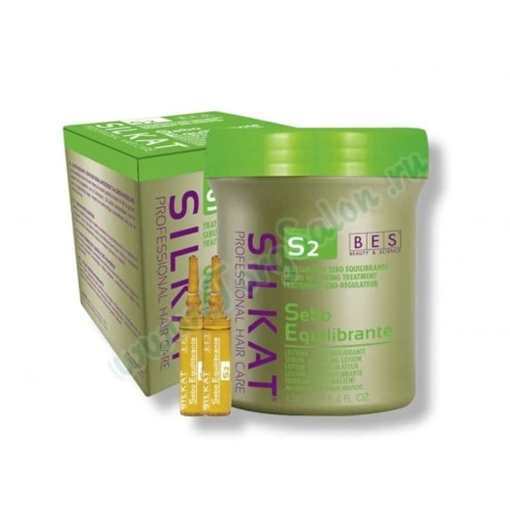 Лосьон против жирности волос «Silkat Protein», S2, BES, 12 амп.х10 мл.
