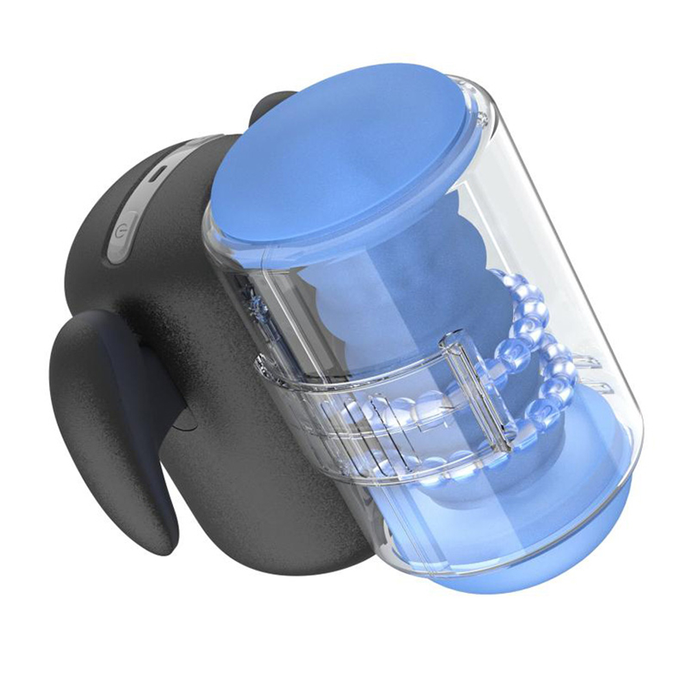 Автоматический мастурбатор с массажем бусинами Amovibe Black Knight Massaging Beads Thrusting Masturbator