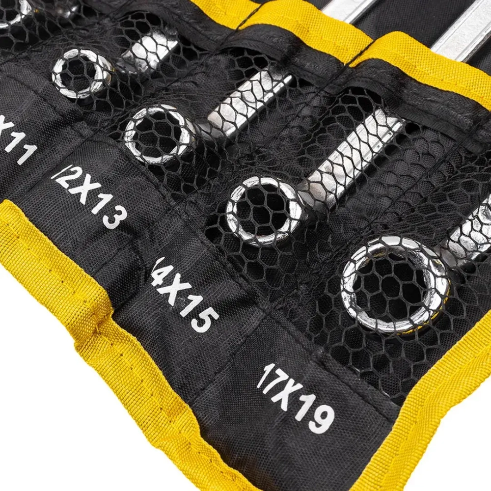 Ключи накидные, отогнутые на 75град., набор 6пр. (6х7, 8х9, 10х11, 12х13, 14х15, 17х19мм) WMC TOOLS WMC-50610P