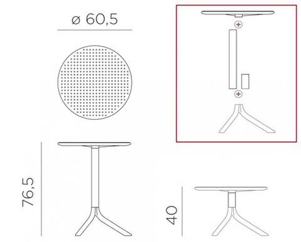 Стол пластиковый обеденный, Nardi Step + Step Mini, голубой