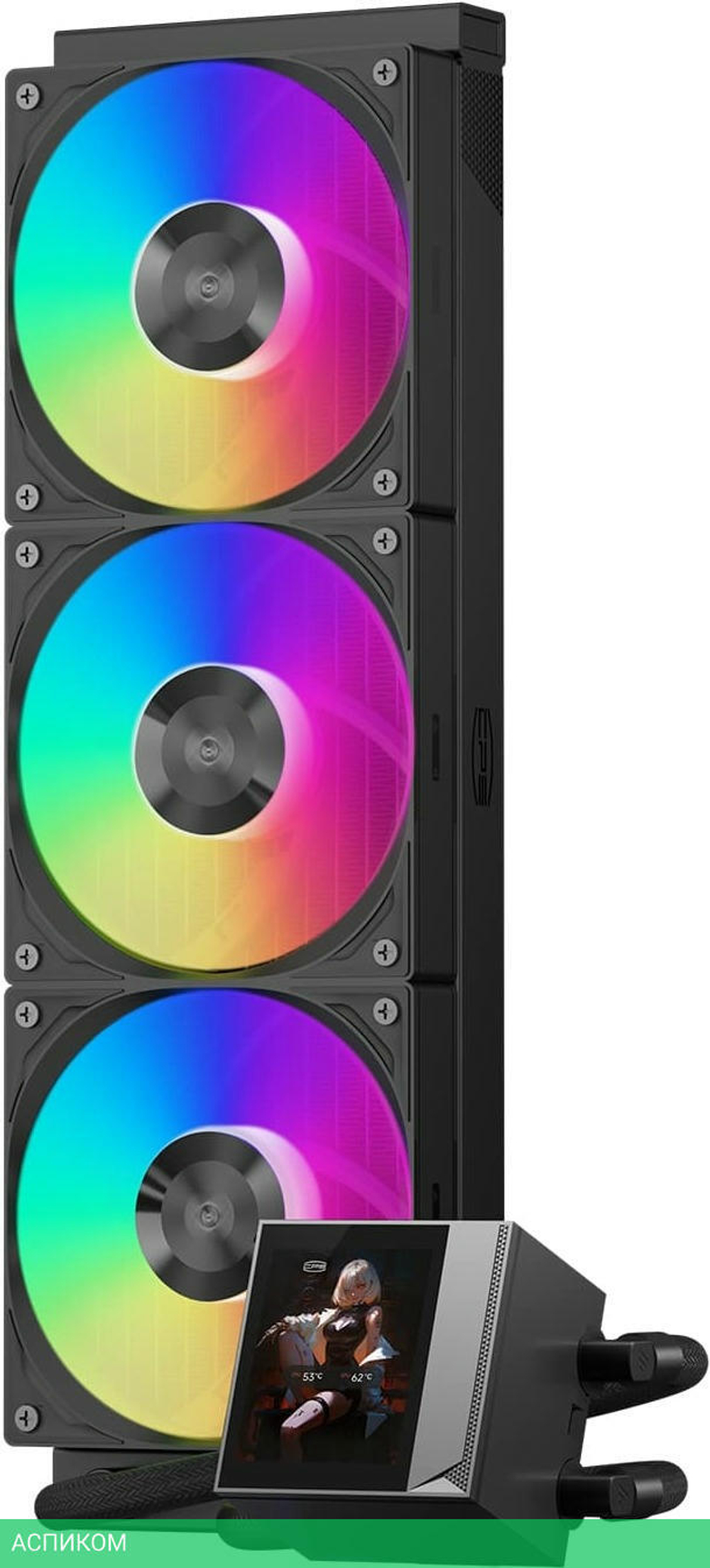 Система жидкостного охлаждения для процессора PCCooler DC360 Pro ARGB Display BK черный (DC360Pro-BKAWXY-GL)