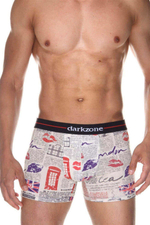 Мужские трусы-боксеры с принтом в виде газеты (Размер: M) (Цвет: бежевый)