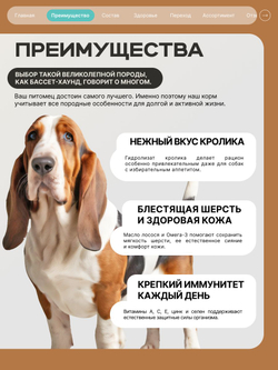 Корм для взрослых собак породы Бассет-хаунд, с кроликом, 12 кг, QUATTRO