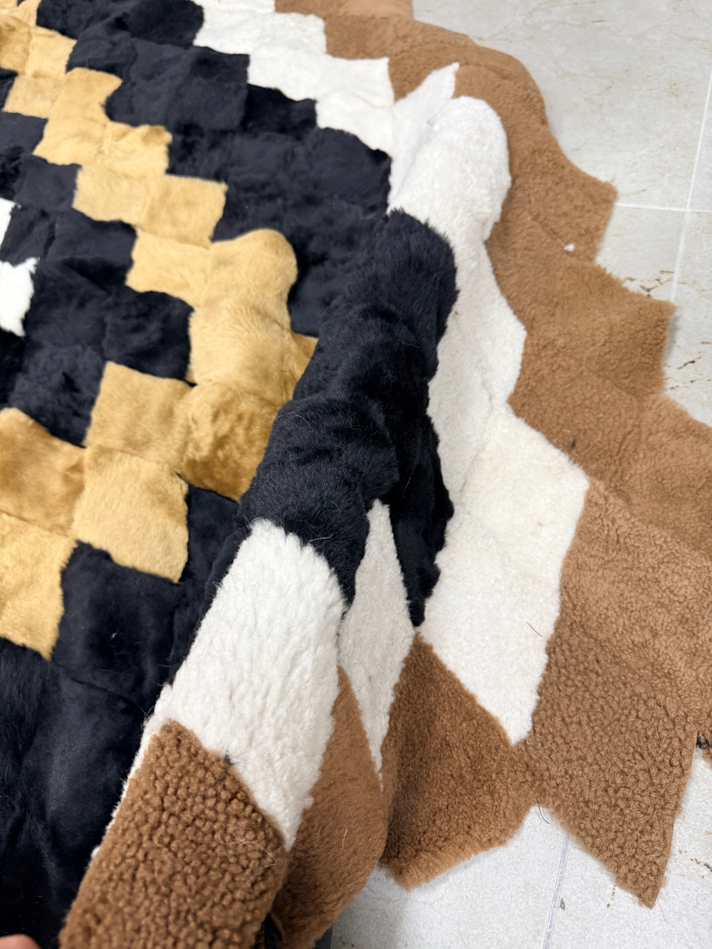 Покрывало меховое ковер из шкуры овчины