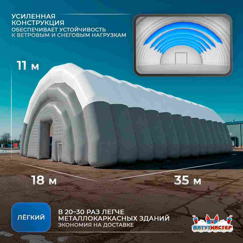 Быстроразводимый ремонтный ангар «Ресурс Плюс», 35×18×11 м