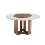 Круглый обеденный стол 1137/DT935 из керамики с мраморной отделкой