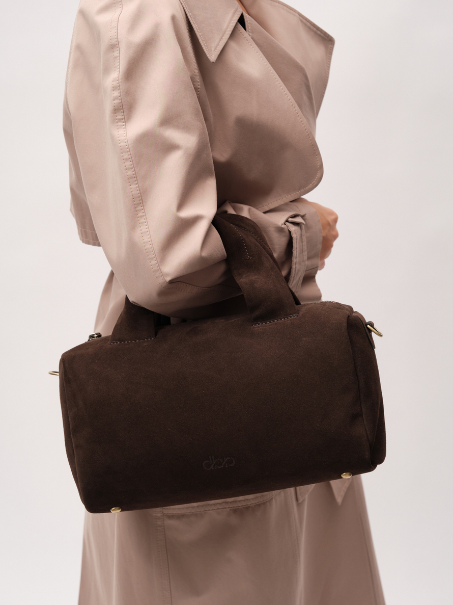 Замшевая сумка DBR 31378 черный каштан