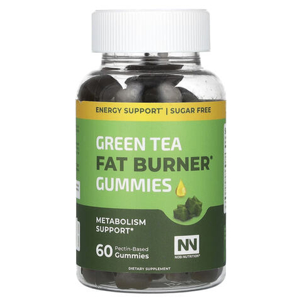 Nobi Nutrition, Жиросжигающие жевательные таблетки с зеленым чаем, 60 жевательных таблеток на основе пектина