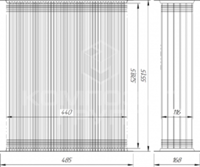 Сердцевина 1321.1301.020 радиатора 5-ти рядная медная МТЗ-1221 (ОРЗ)