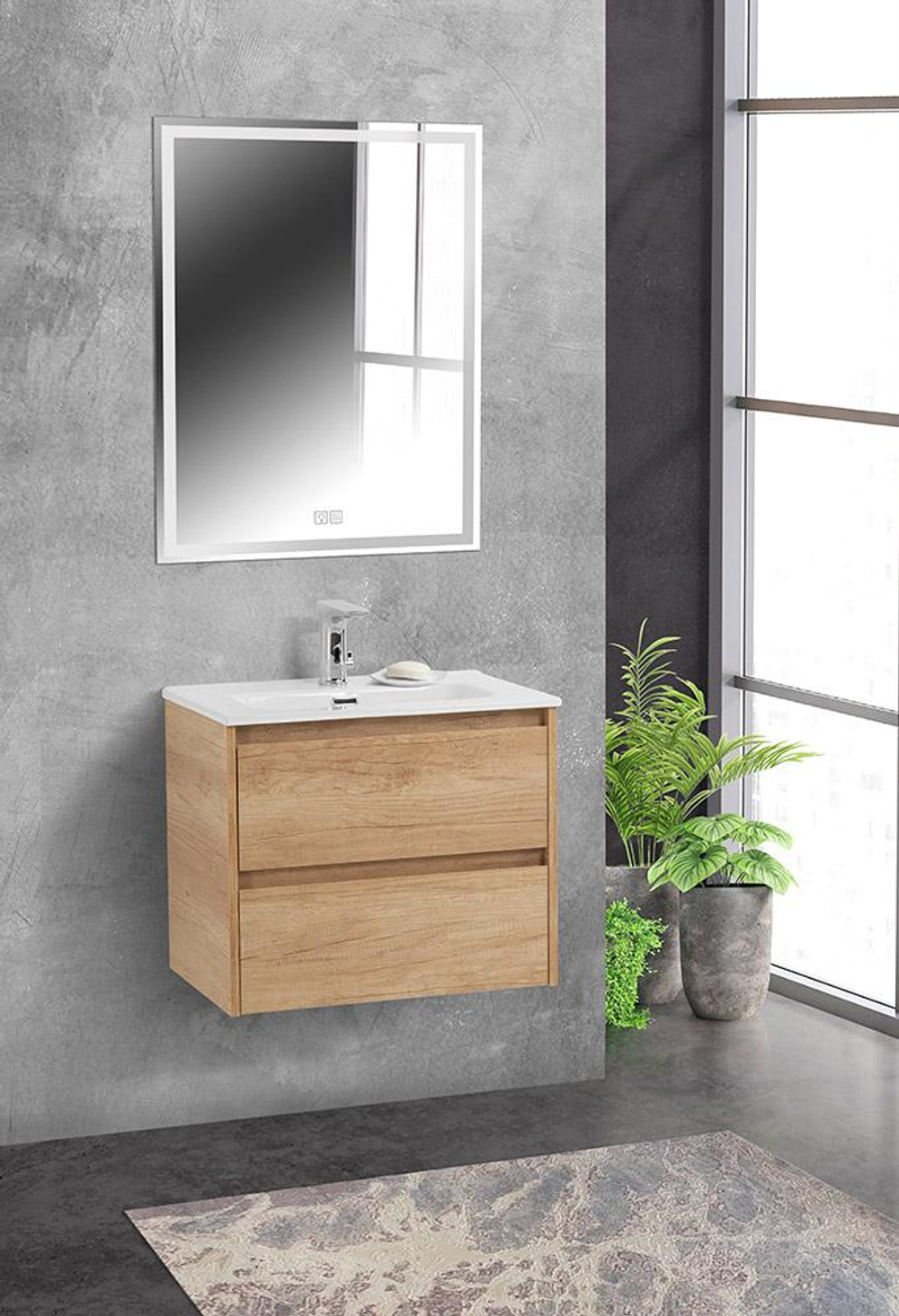 Тумба подвесная с раковиной BelBagno KRAFT 39-600/390-2C-SO-RNN