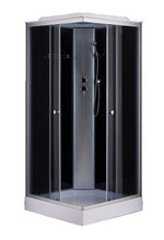 Душевая кабина Loranto CS-6491F 1000х1000х2150 серая, прозрачное стекло 4мм, поддон 13см, профиль сатин (CS-6411G,100*100*215)