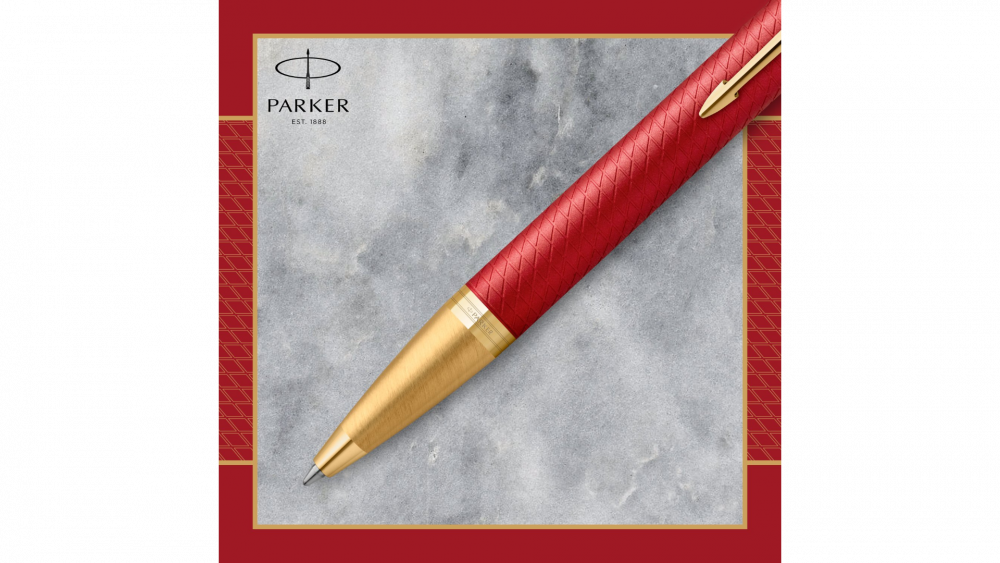 Шариковая ручка Parker IM Premium K318  Red GT, стержень: M, цвет чернил: blue, в подарочной упаковке.